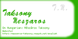 taksony meszaros business card