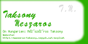 taksony meszaros business card